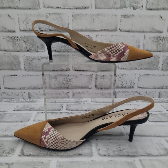 NWOB Staccato Joy & Peace Suede Snakeskin Slingback Low Heel Size 40 EU 10 US - Picture 3 of 9